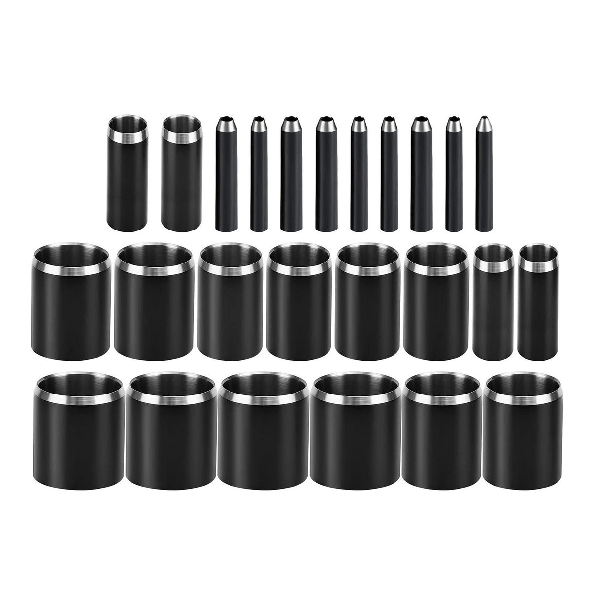 25-Piece Round Hole Punch Set 1-25mm Manual Cutter for Leatherwork