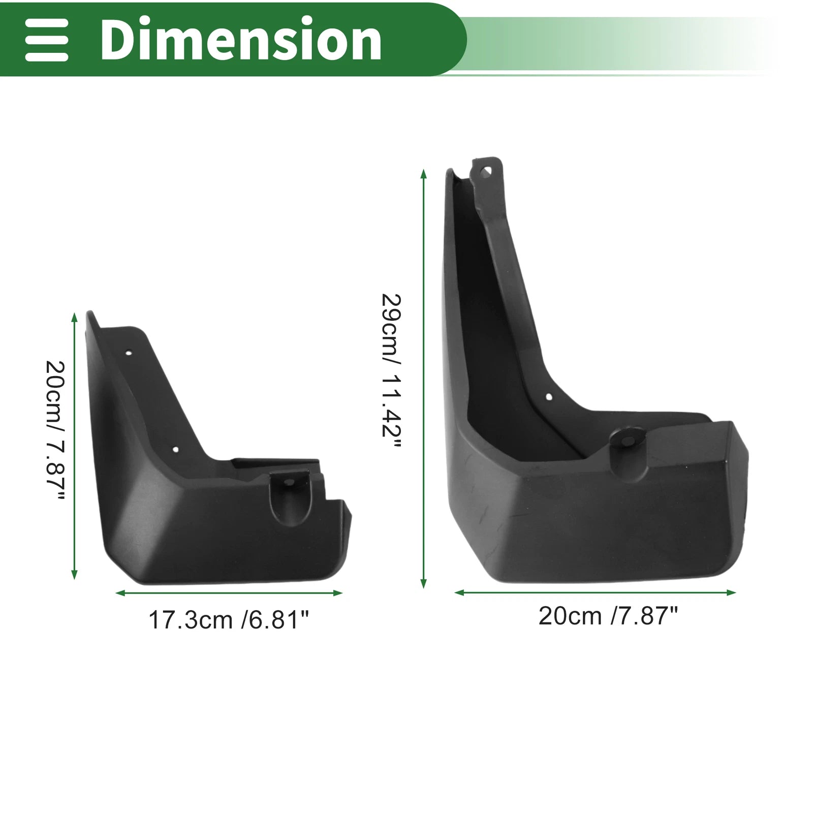 Mud Flaps Splash Guards for Ford Focus Active (2020–2021) W/ Mounts