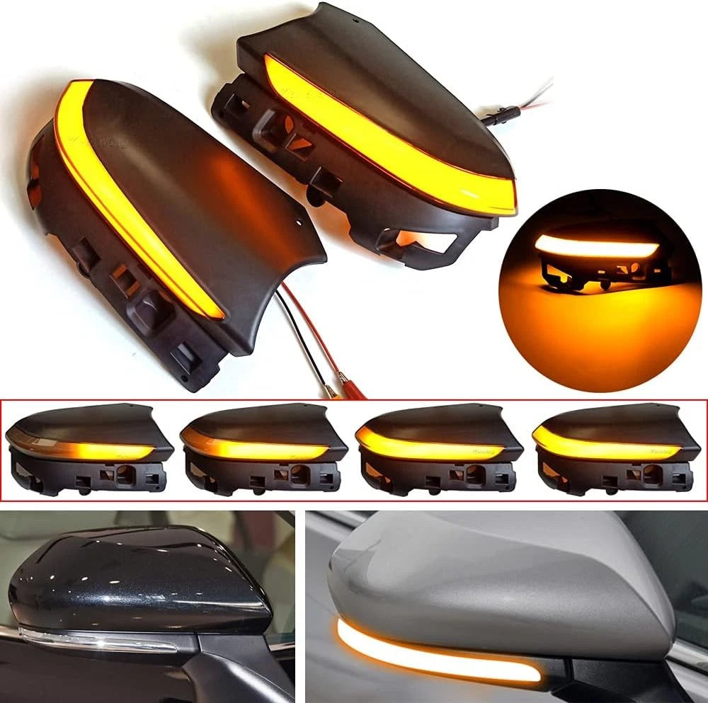 2X LED Dynamic Amber Side Mirror Turn Signal Lights for Toyota Camry (2018–2026)