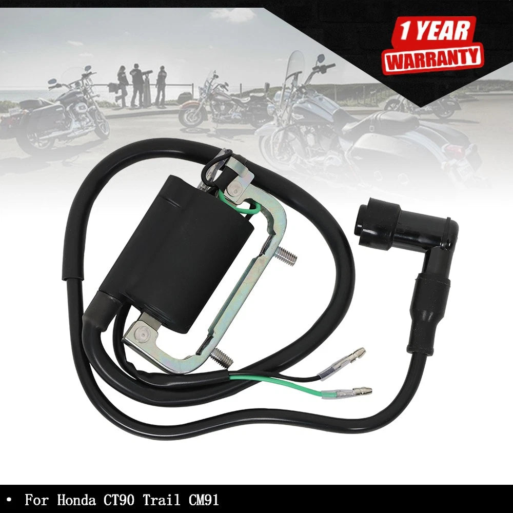 Ignition Coil with Spark Plug Cap for Honda CT90, CM91 (1970–1979) 30530-102-780