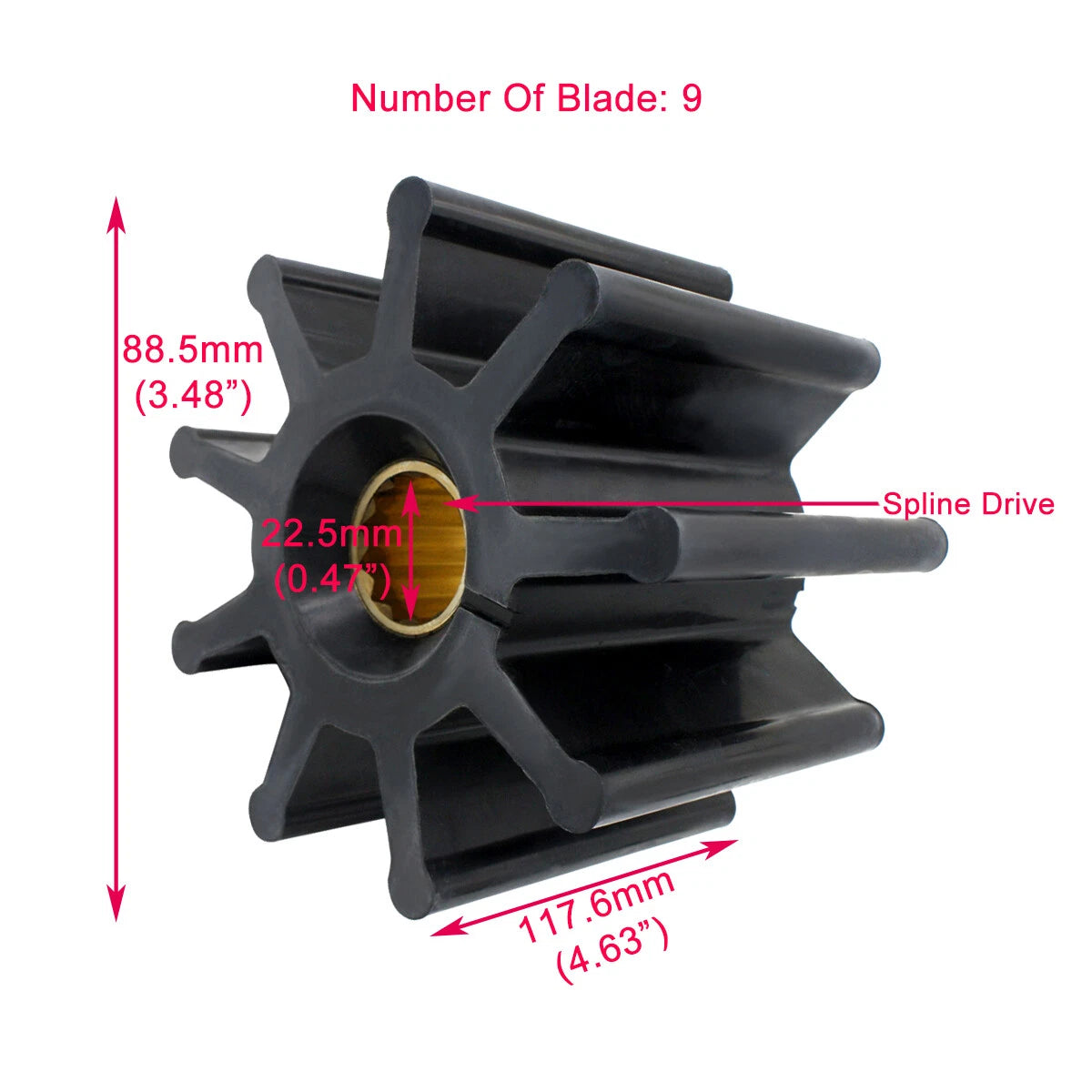 Jabsco Water Pump Impeller for Inboard (18789-0001, 17240-0001)