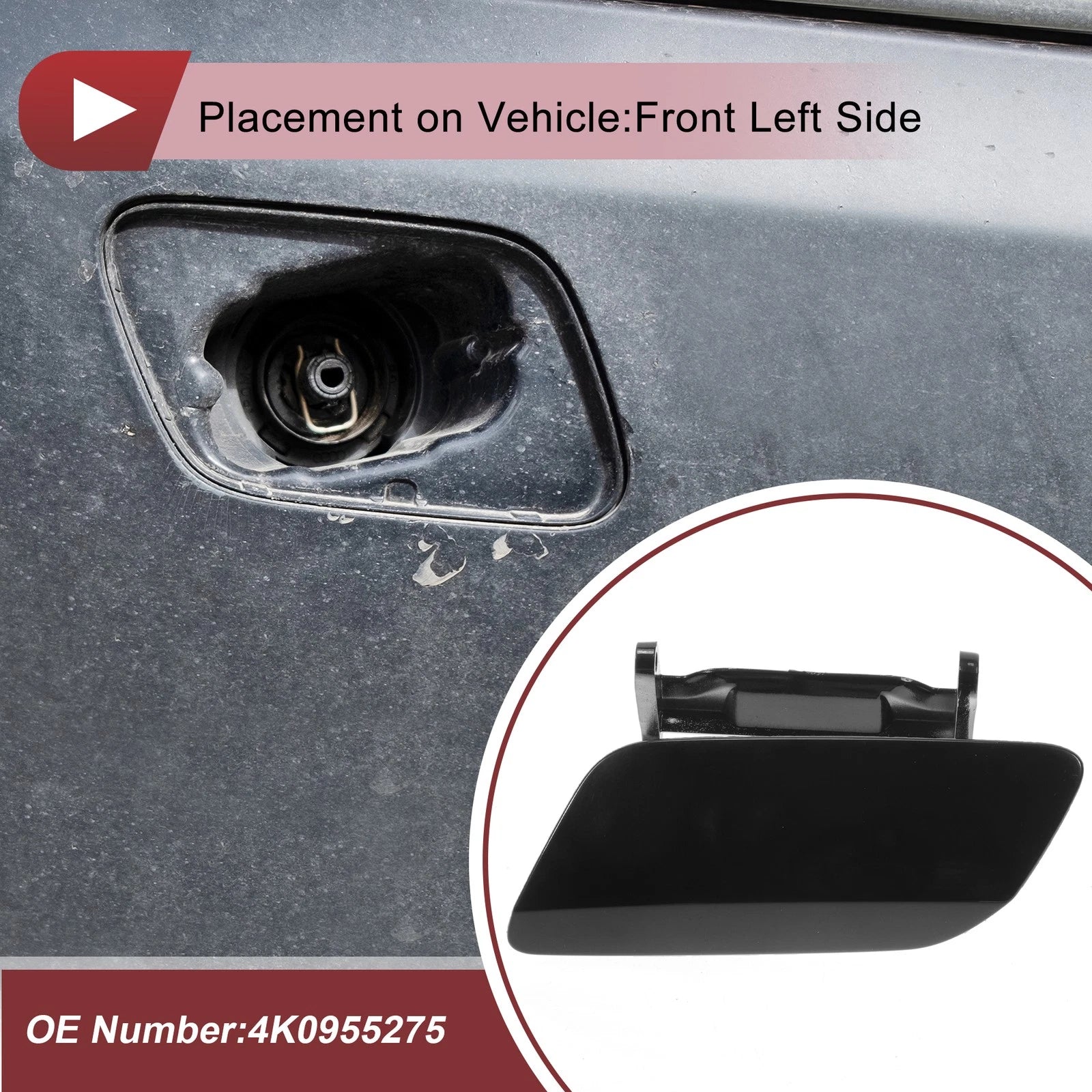 Front Left Washer Nozzle Cover Cap Replacement for Audi A6 (2019–2024)