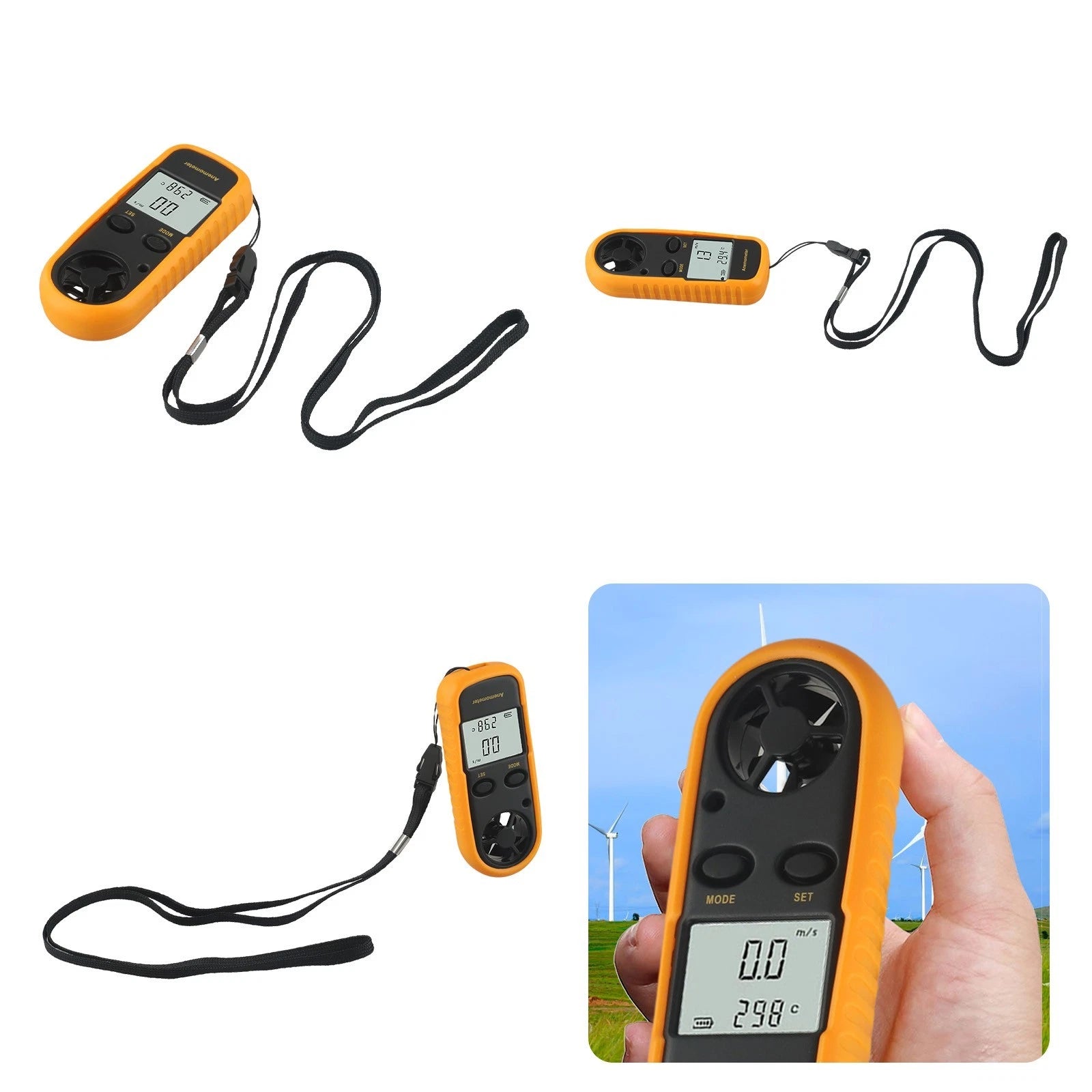 Digital Pocket Anemometer Handheld Test Device for Outdoor Use