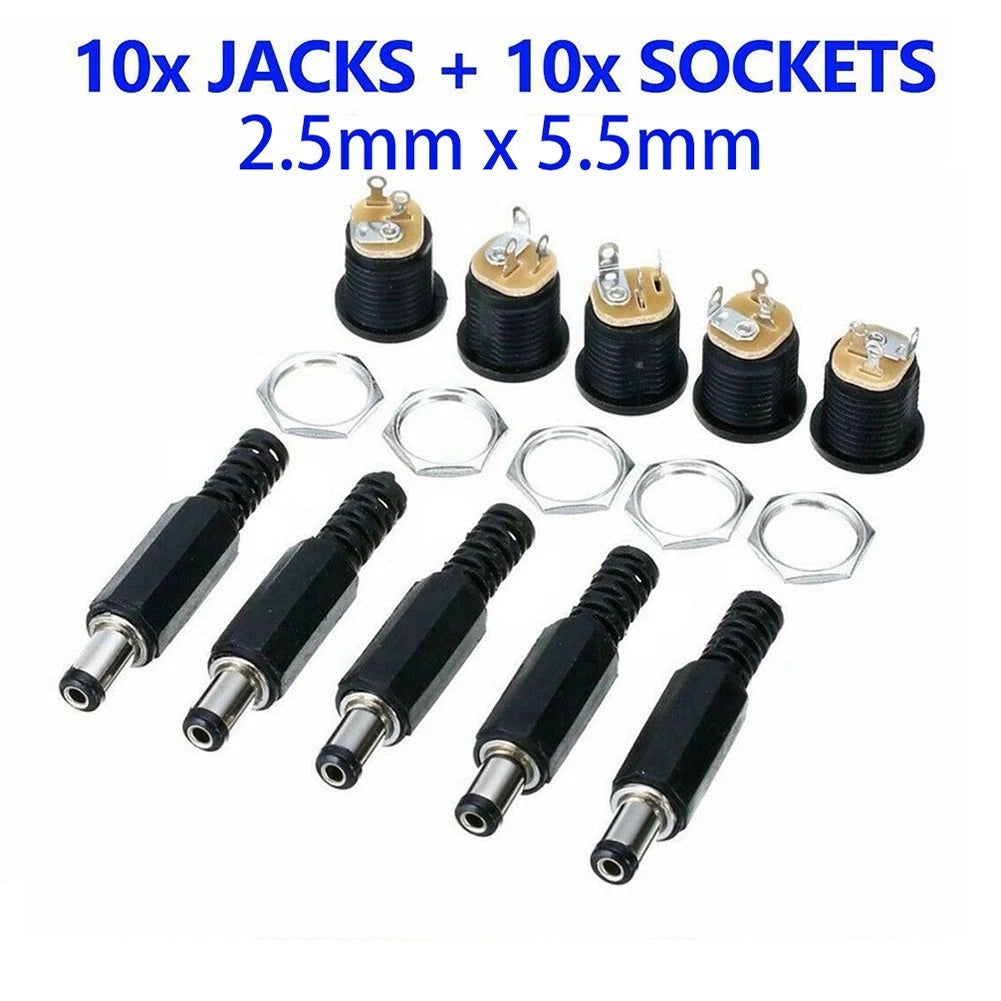 Panel Mount DC Connector Set for Laptop Doorbell Router