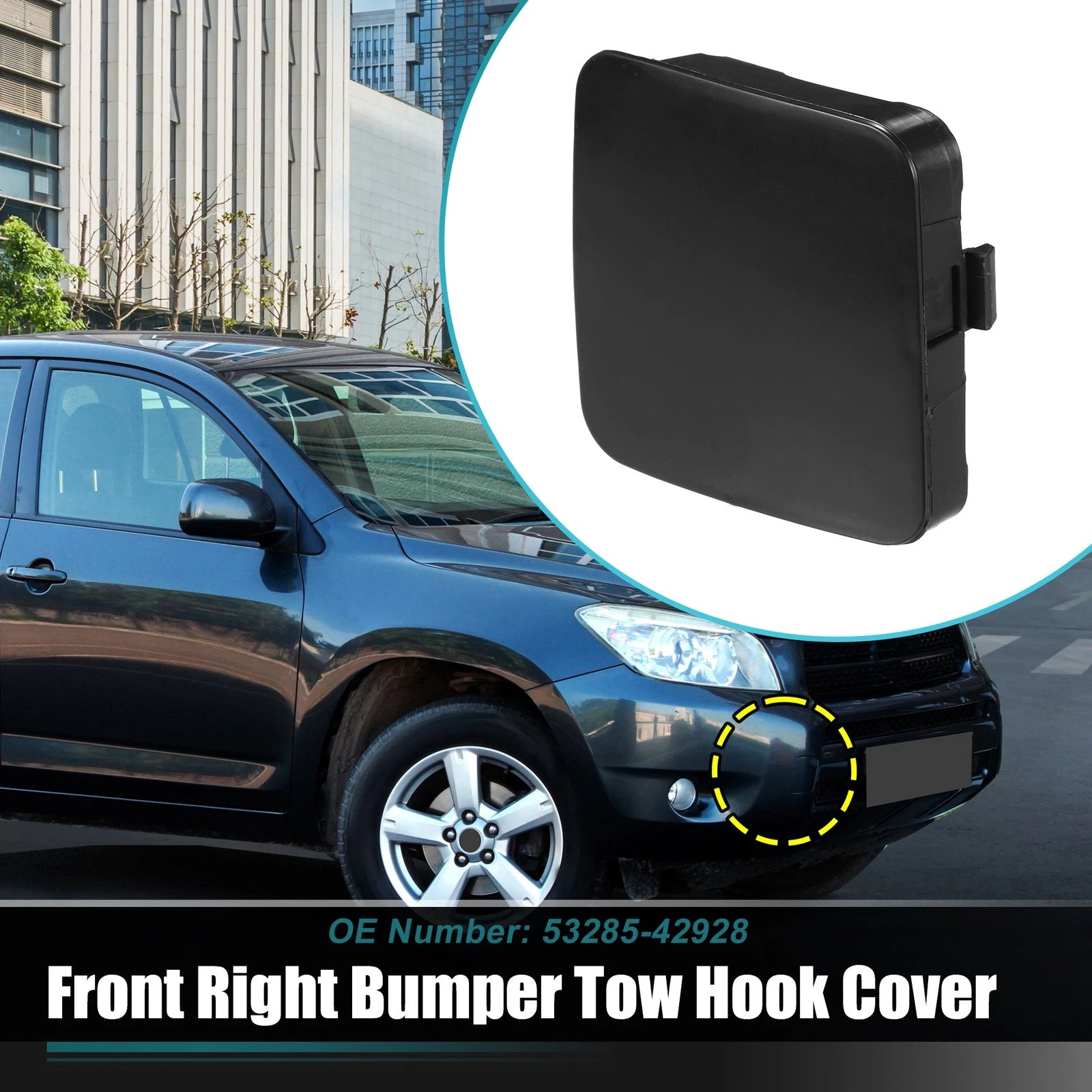 Tow Hook Cap Front Right Unpainted Replacement for Toyota 4Runner (2003–2009)