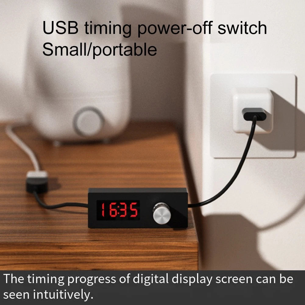 USB Adjustable Timer Cable with Power Off Switch for Fish Tank Automation