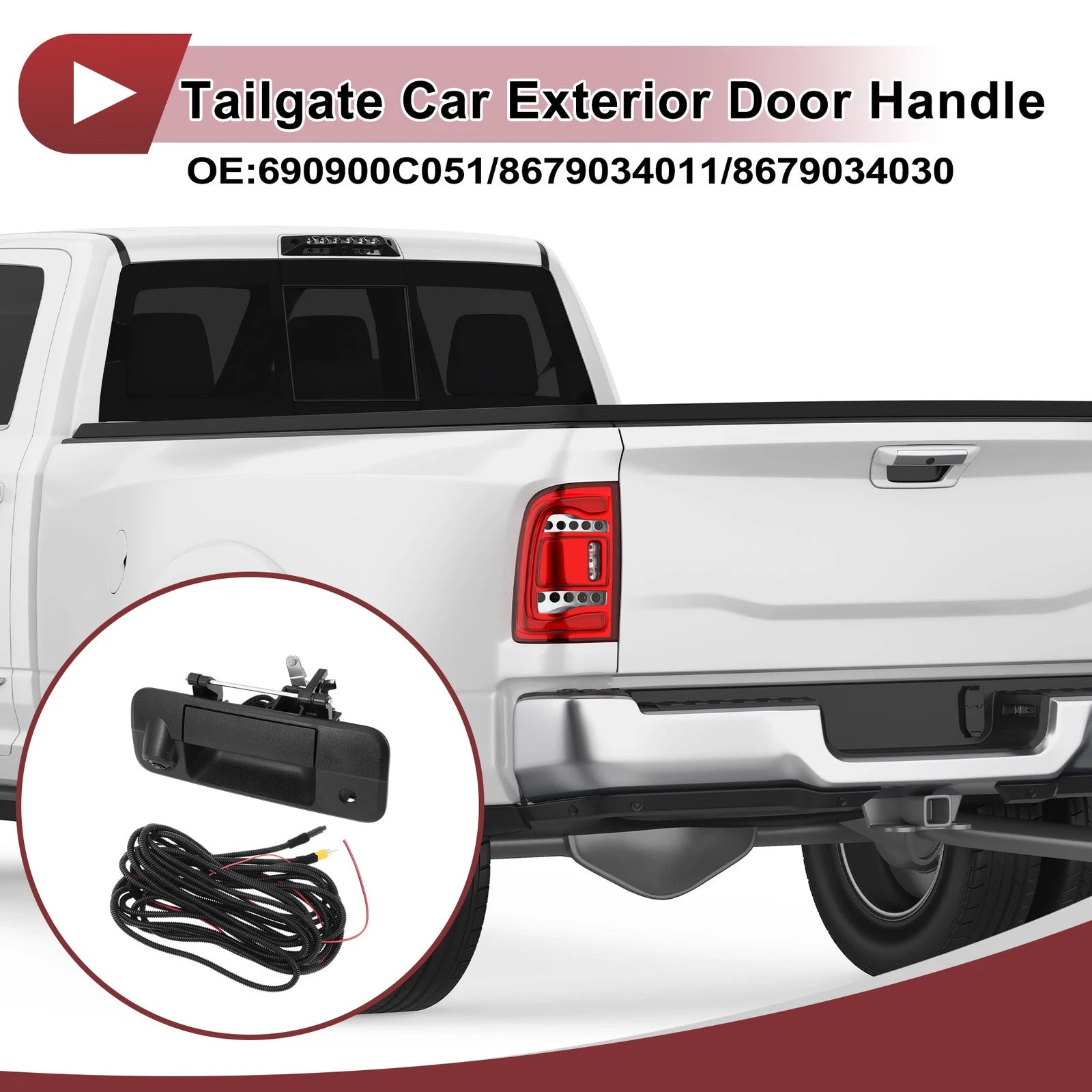 Tailgate Exterior Door Handle Replacement for Toyota Tundra (2007–2021)