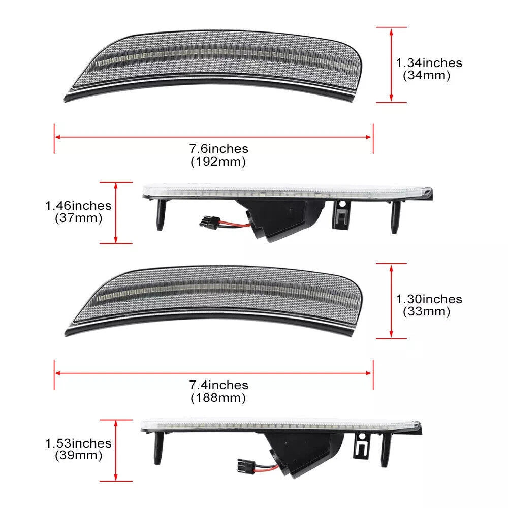 Front & Rear LED Side Marker Lights for Chrysler Pacifica (2017–2022)
