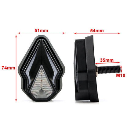 2x Motorcycle Flush Mount LED Turn Signal Indicators Amber Red Light Flowing DRL