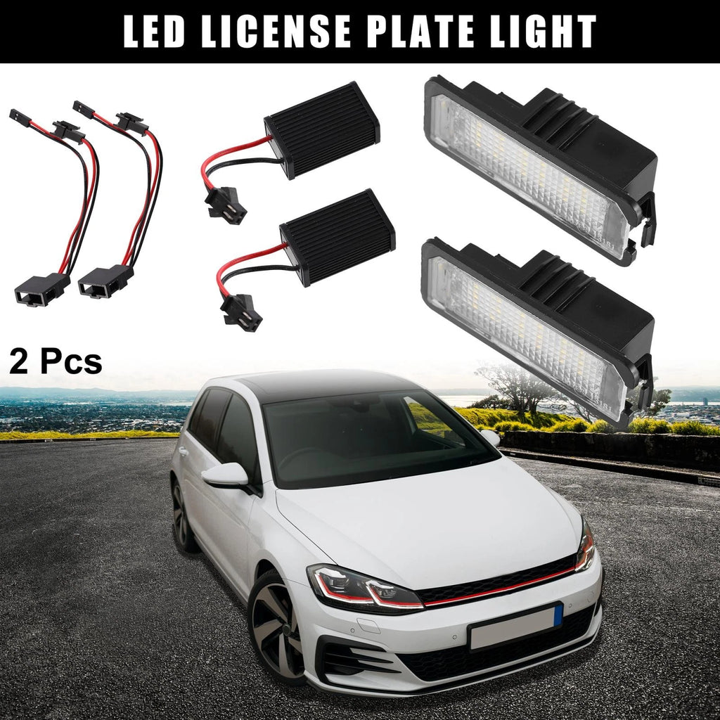 2pcs LED License Plate Light White Replacement for Volkswagen Golf Passat CC (2011–2018)