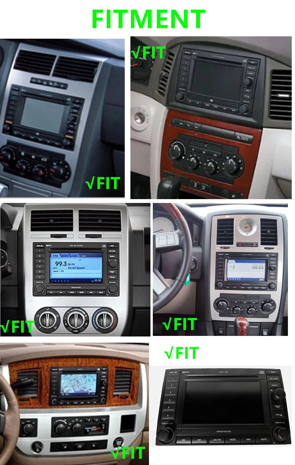 8'' Stereo Radio for Dodge Magnum, Caliber, Chrysler Aspen, Jeep Commander