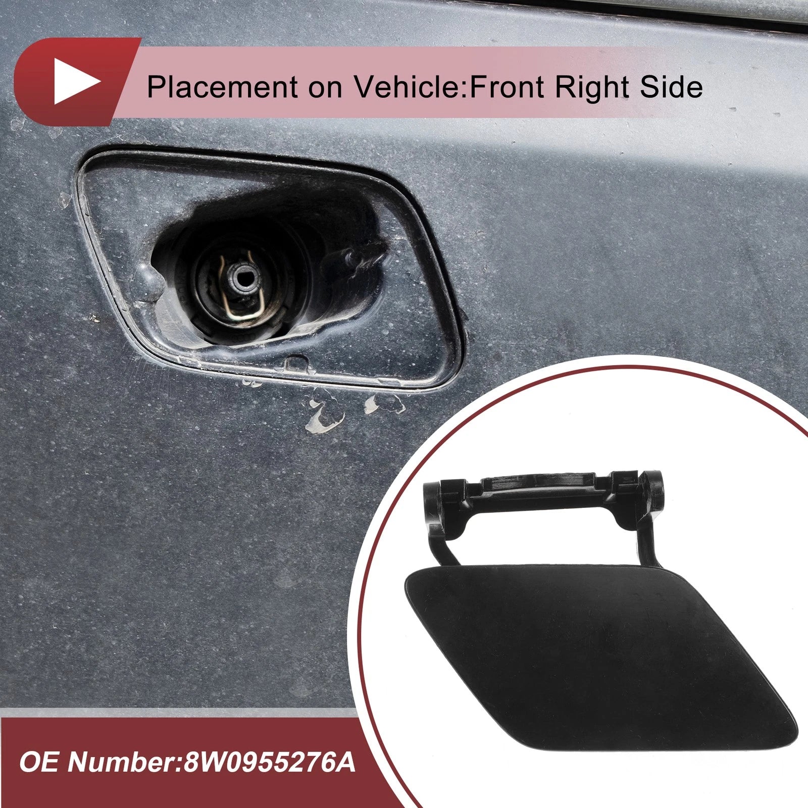 Washer Nozzle Cover Cap Front Right Replacement for Audi A4 Avant 8W (2015–2019)