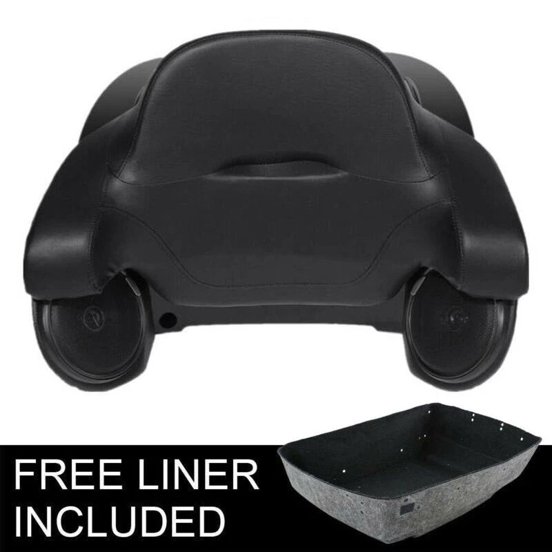 Matte Black Trunk Backrest Pad Speakers for Harley Touring (2014–2023)