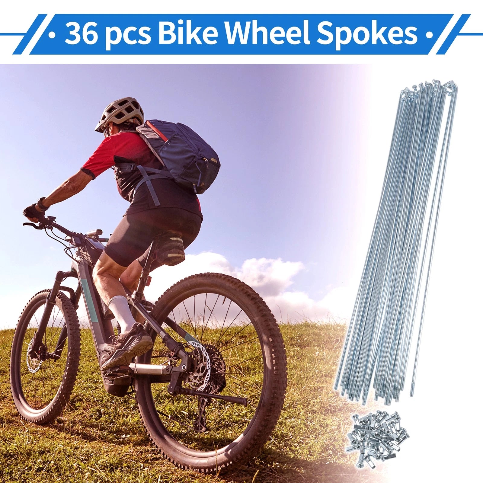 Spoke Nipples Carbon Steel 12G 280mm Replacement for Universal Bicycle (—)