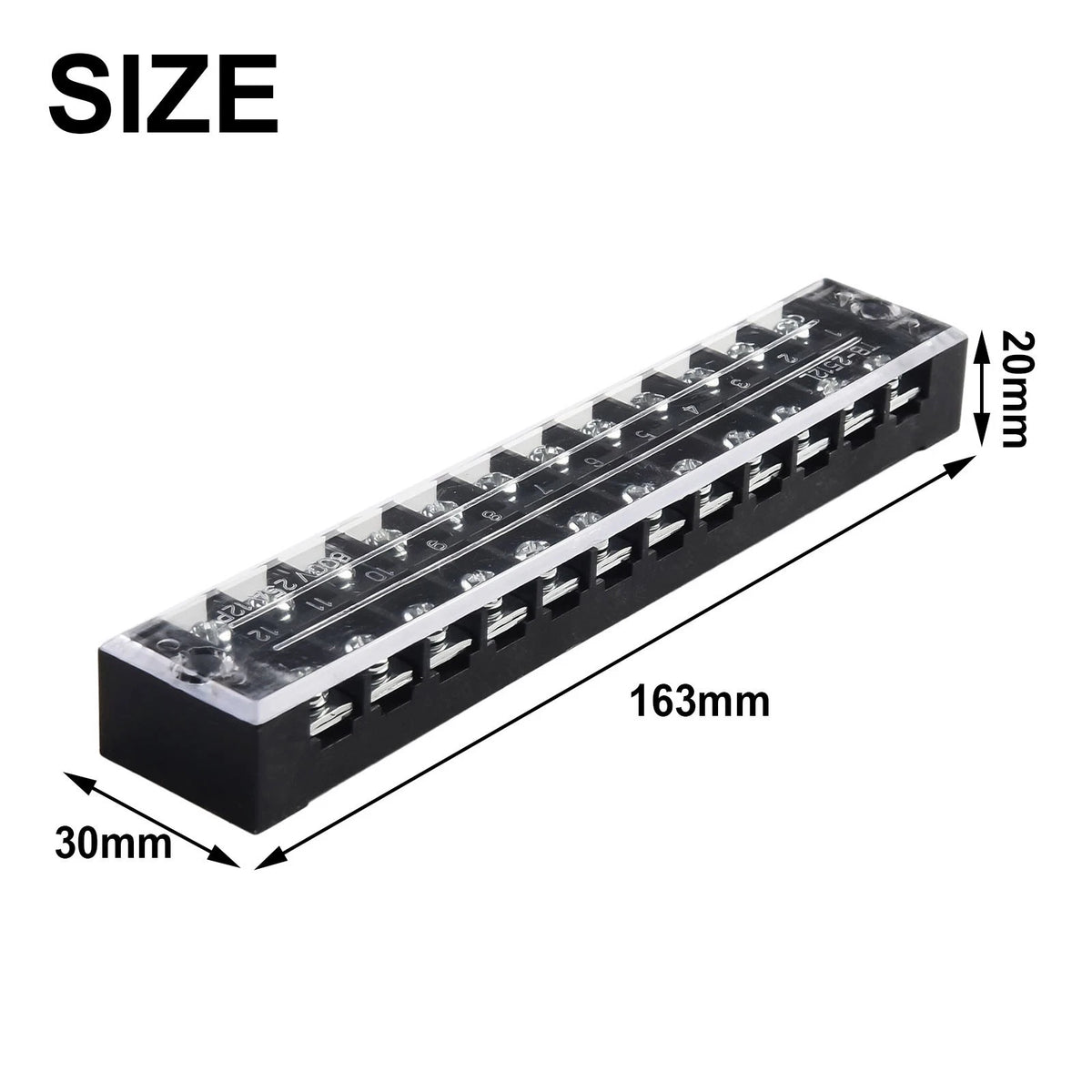 12 Position Barrier Strip Terminal Block with TB2512L Connector
