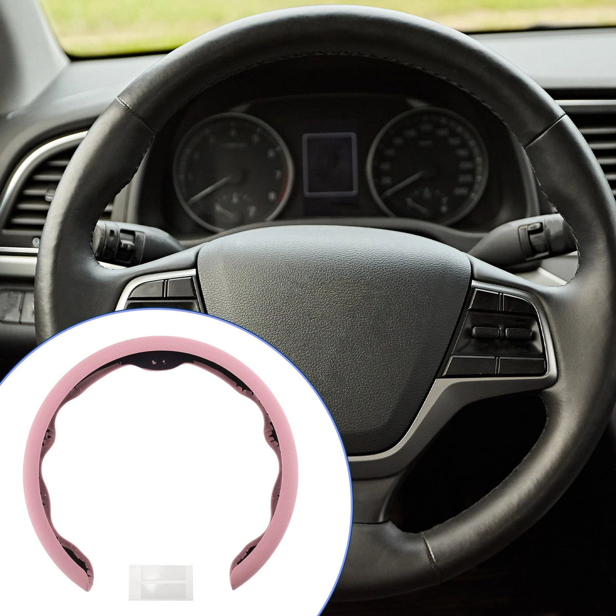 Steering Wheel Cover for Universal Fit (14.96", Pink)