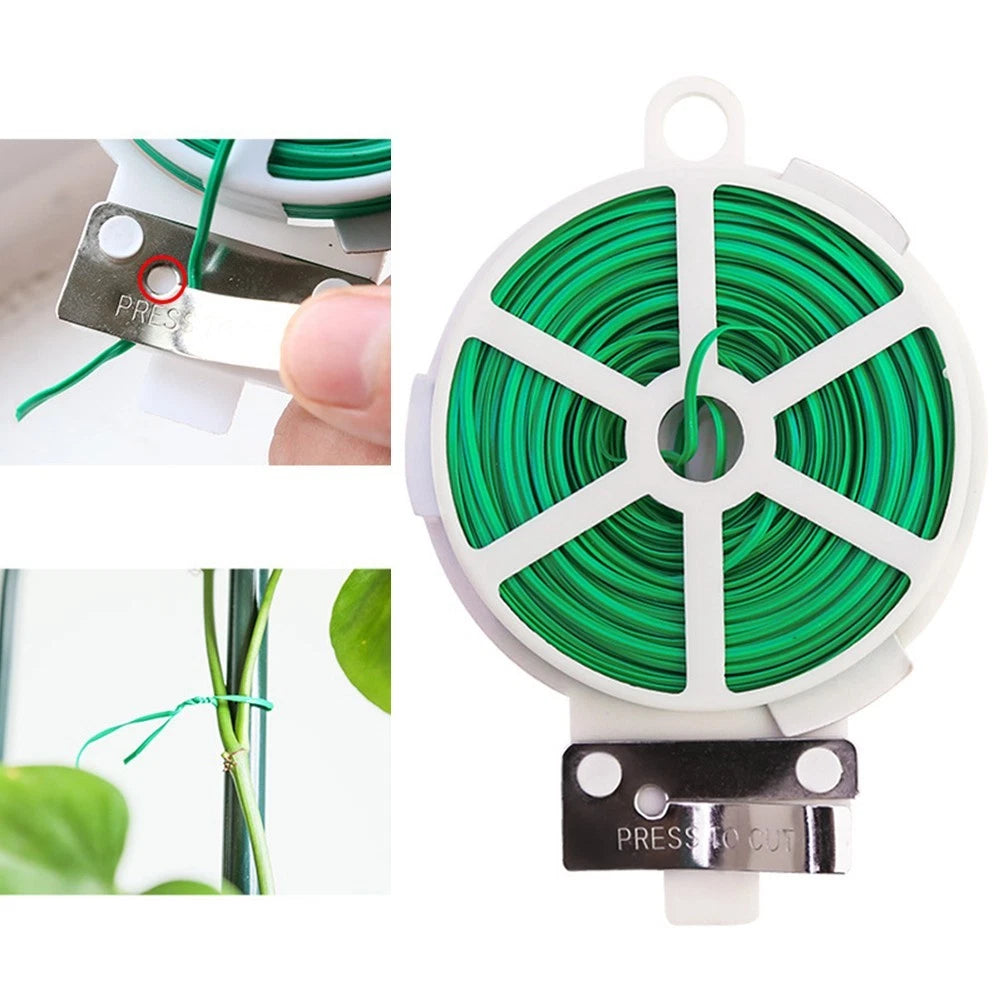 Plant Support Tie Wire with Cutting Tool for Garden Use