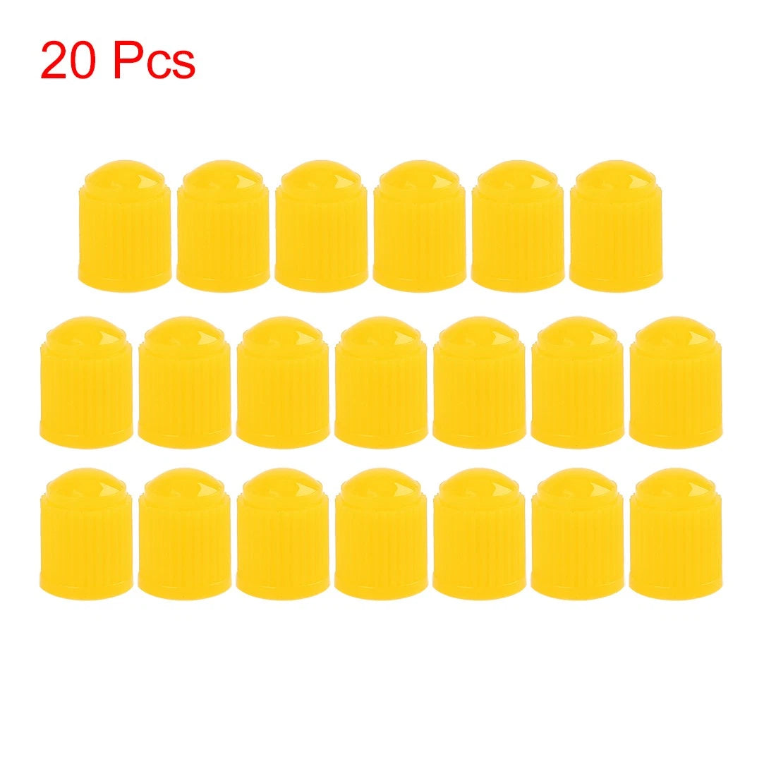 20pcs Universal Tire Valve Stem Cap Cover Yellow Plastic for Motorcycle Car (—)
