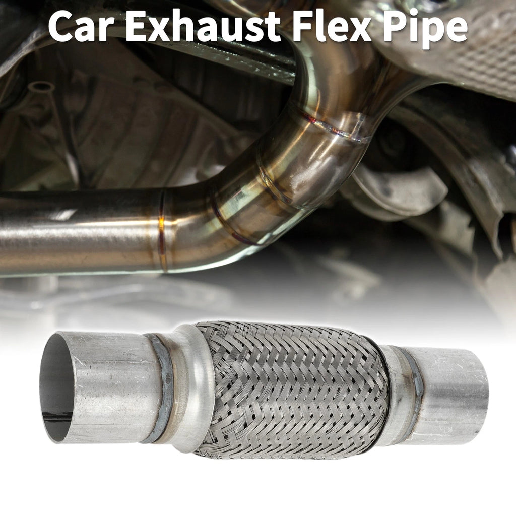 Exhaust Flex Pipe for 2.40 Inch OD Braided Silver Tone