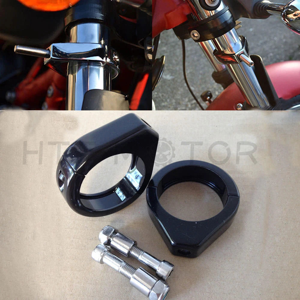 Fork Turn Signal Indicator Light Relocation Bracket Clamps for Harley (41mm)
