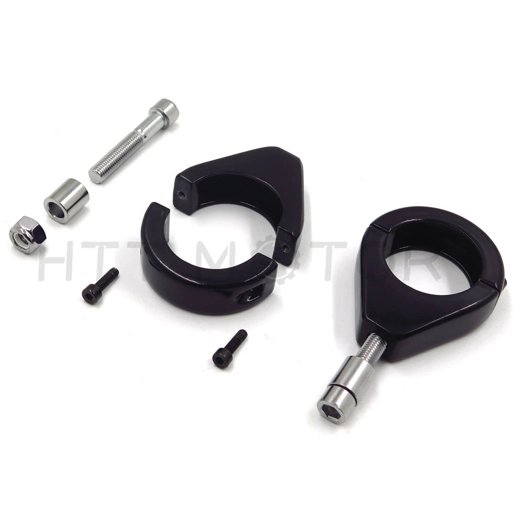 Fork Turn Signal Indicator Light Relocation Bracket Clamps for Harley (41mm)