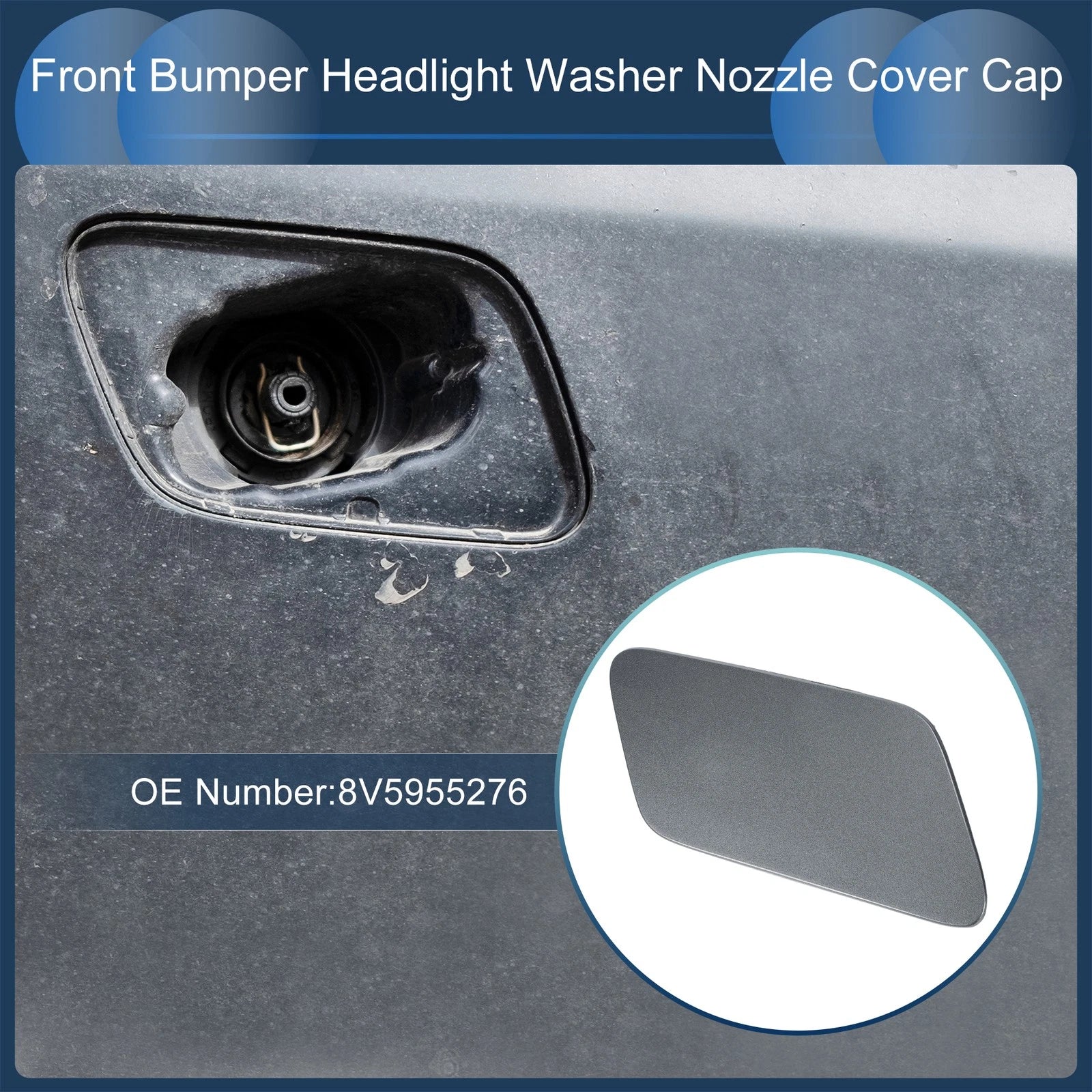 Washer Nozzle Cover Cap Front Right for Audi A3 8V (2013–2016) Gray