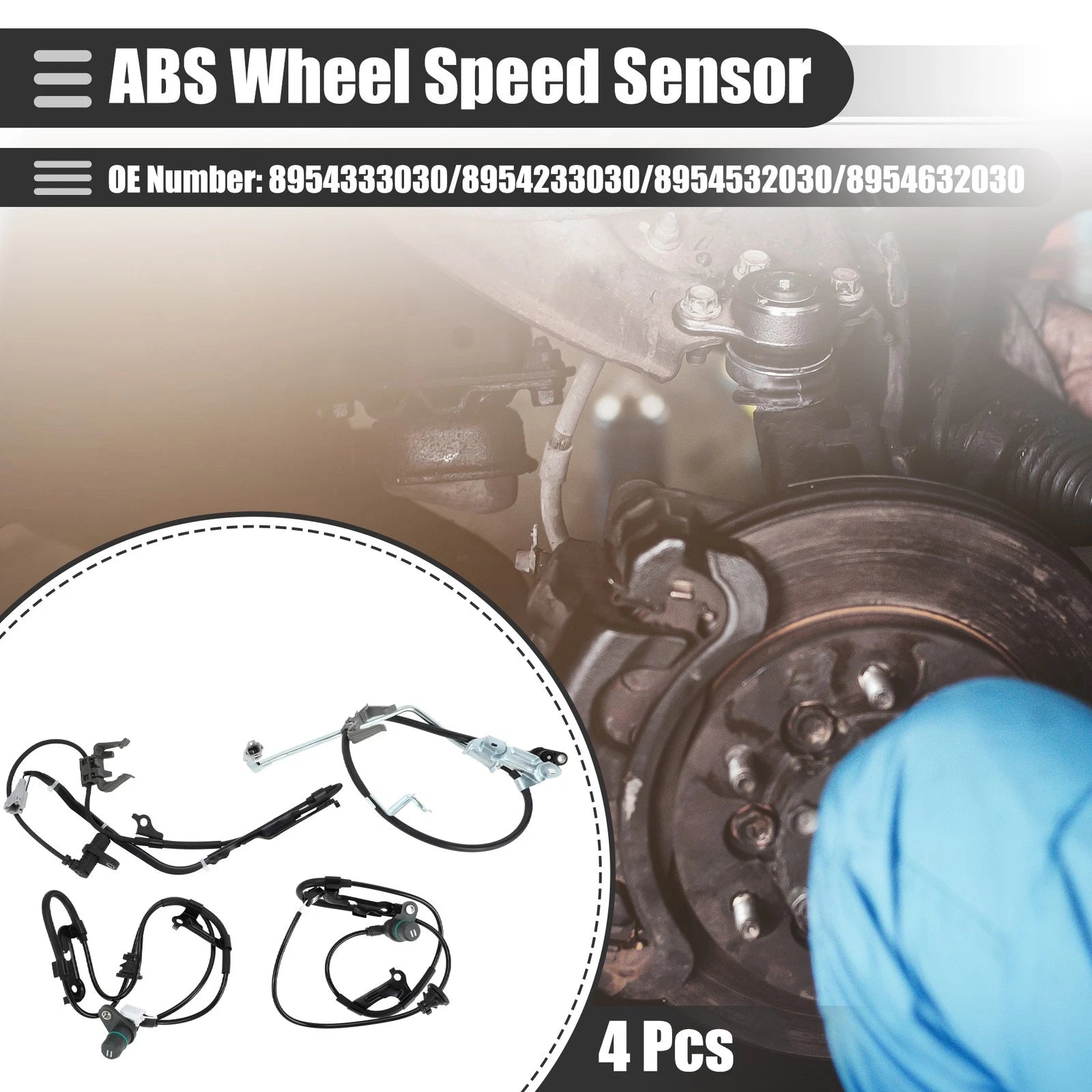ABS Wheel Speed Sensor Front Rear for Toyota Camry (2012–2017) 4pcs