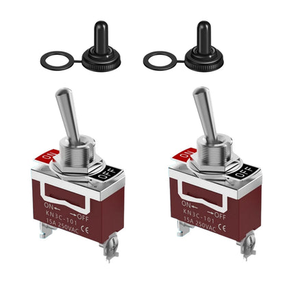 2Pcs 30A 12V Waterproof Toggle Switch for Marine Lights