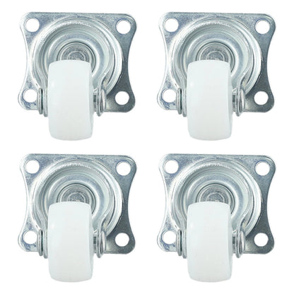 Set of 4 Swivel Casters for Strollers and Warehouses - White/Silver