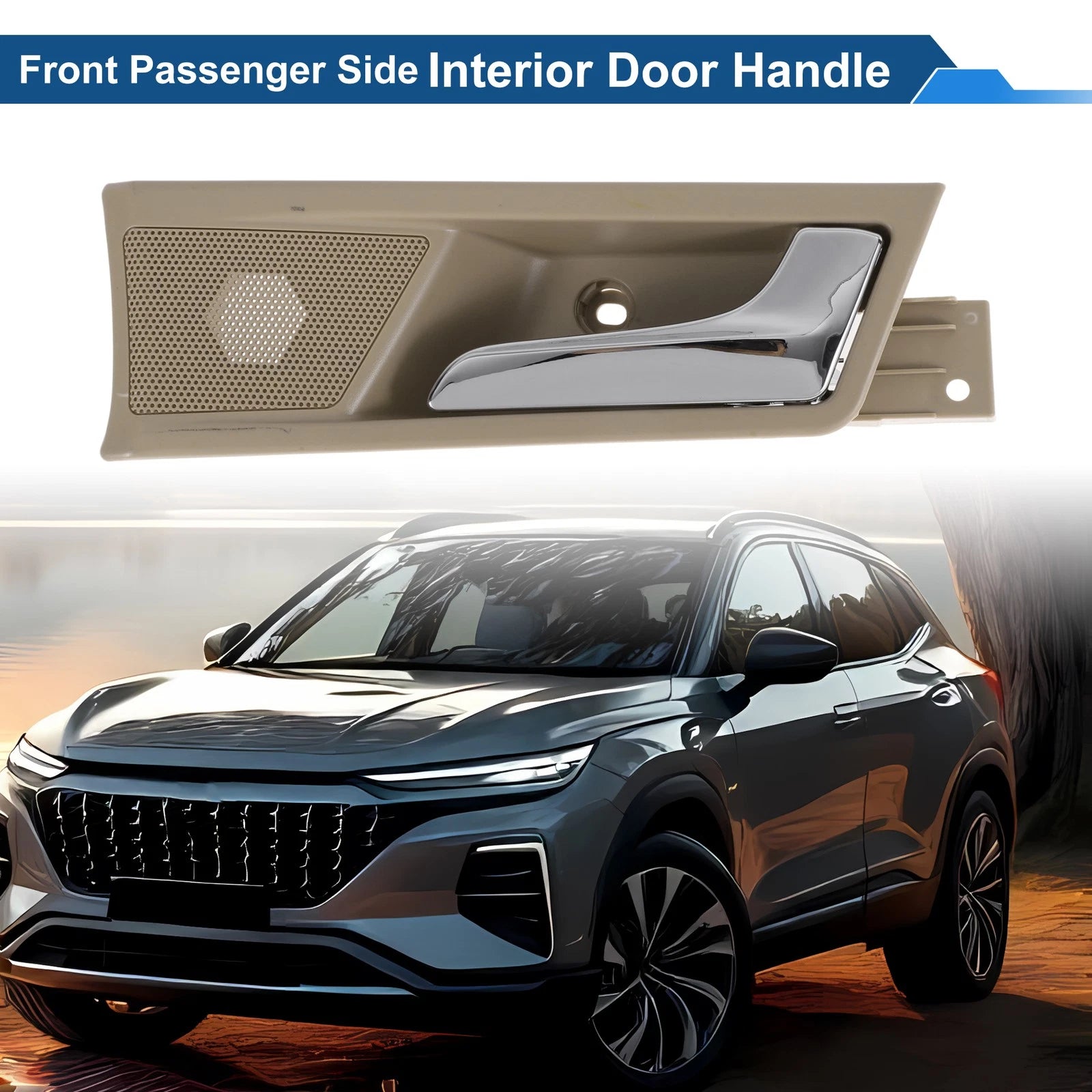 Front Driver Side Interior Door Handle for Roewe 350 (2012–2015) Beige Chrome