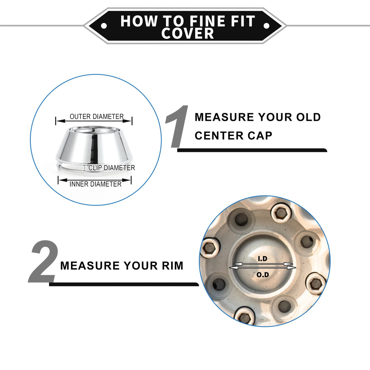 1Pc Wheel Hub Center Cap for (64 mm, Chrome)