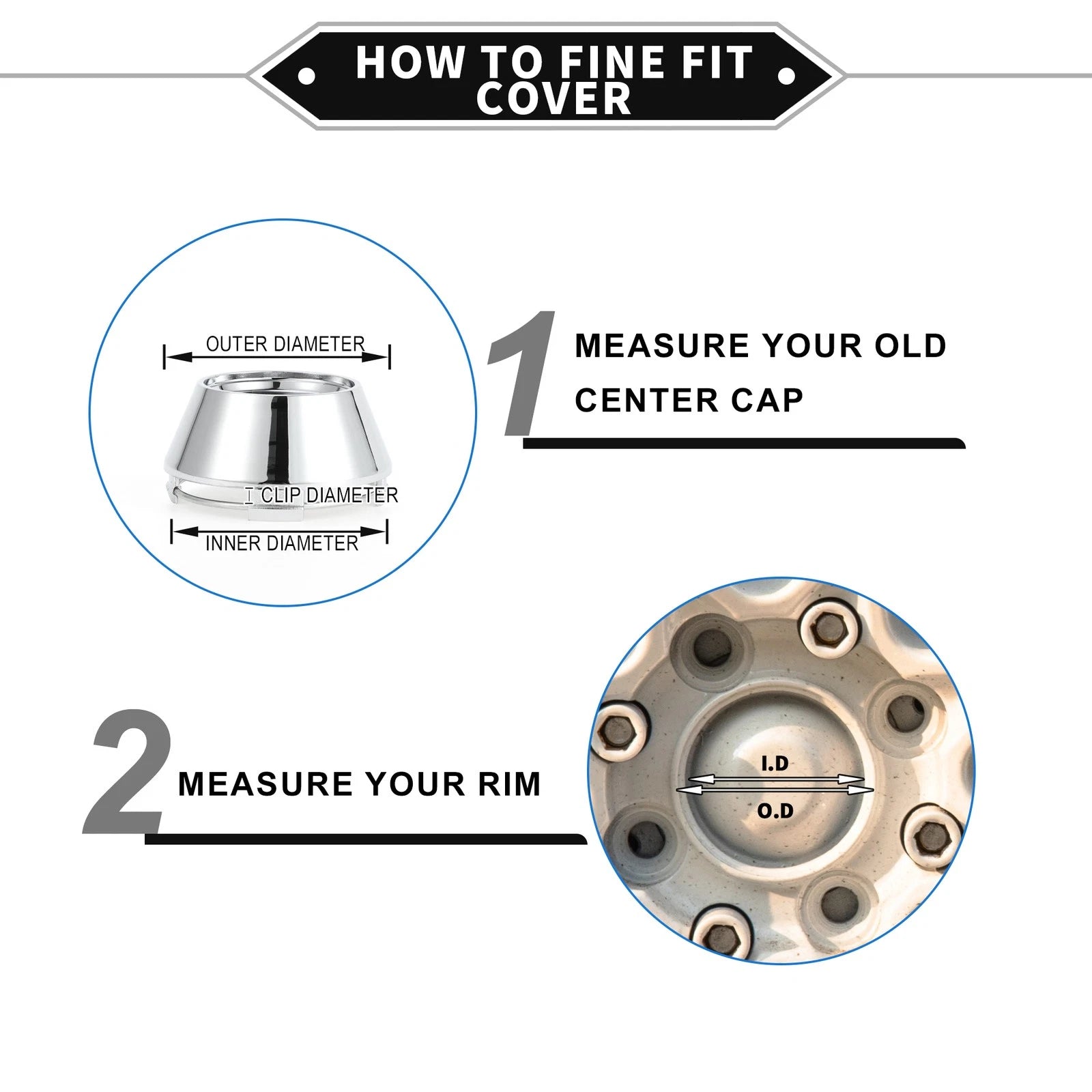 1Pc Wheel Hub Center Cap for (64 mm, Chrome)