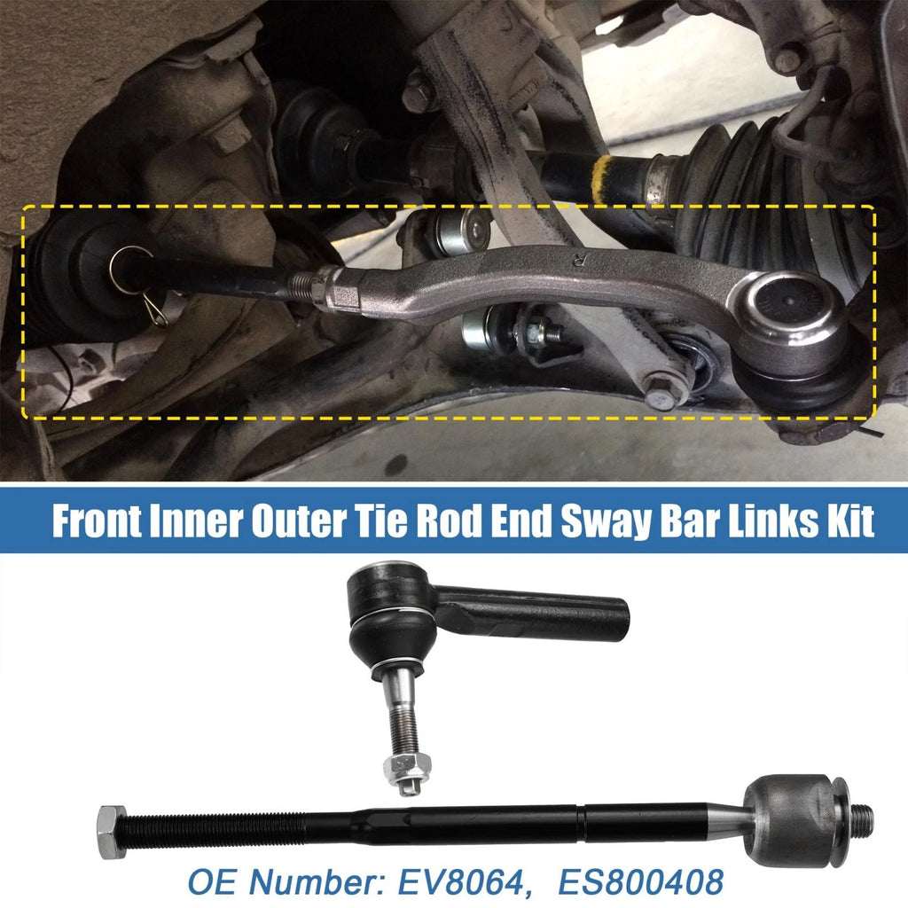 4PCS Front Inner Outer Tie Rod End Links Replacement for Dodge Caliber (2007–2012)