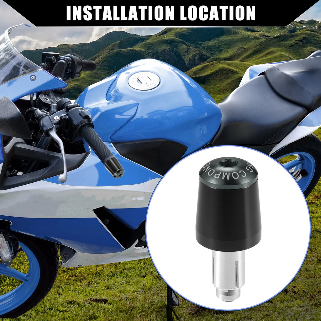 2 Pc Handlebar End Plugs 22mm for Honda Motorcycle Black Titanium Tone (2000–2024)