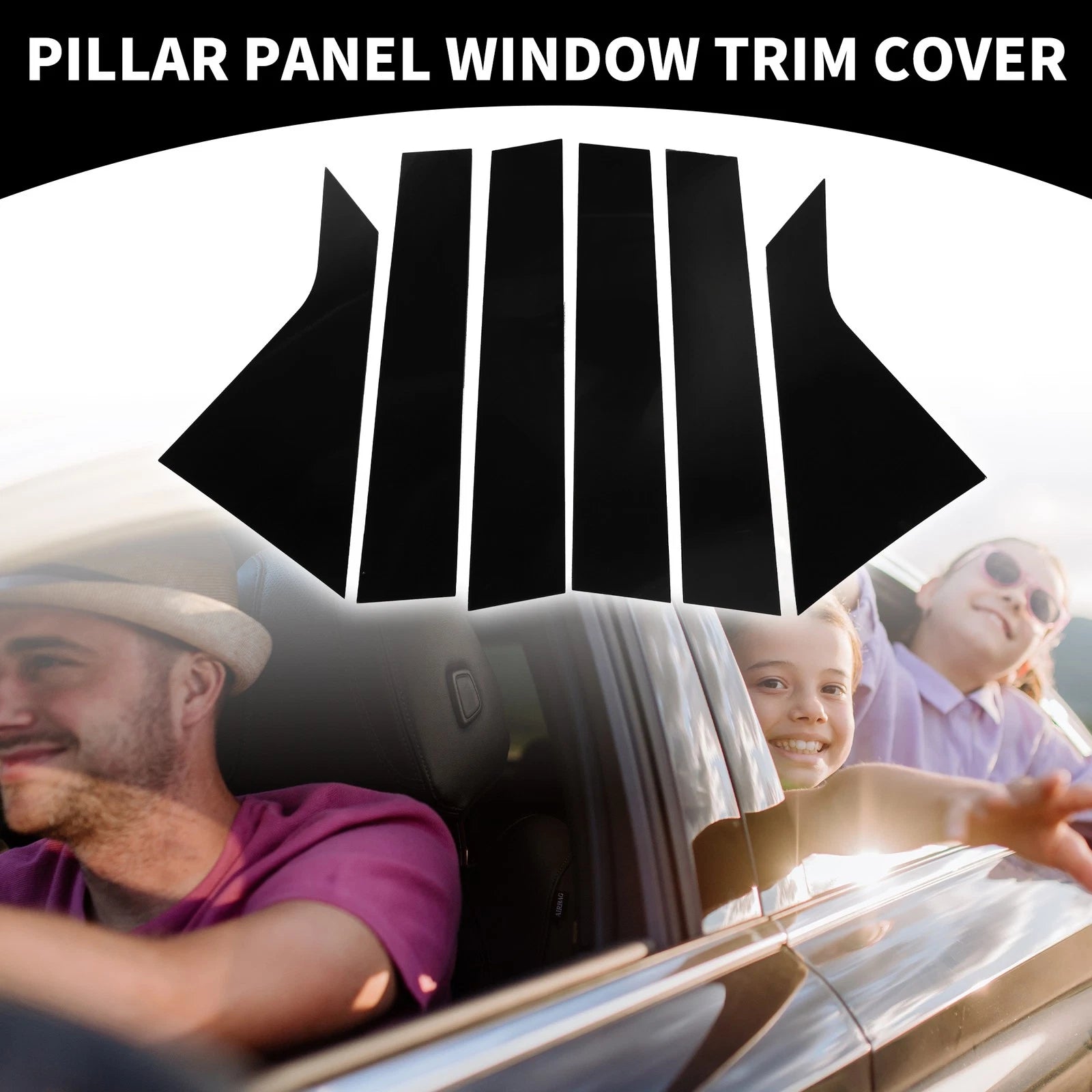 6pcs Car Pillar Window Trim Cover Replacement for Chevrolet Impala (2014–2020)