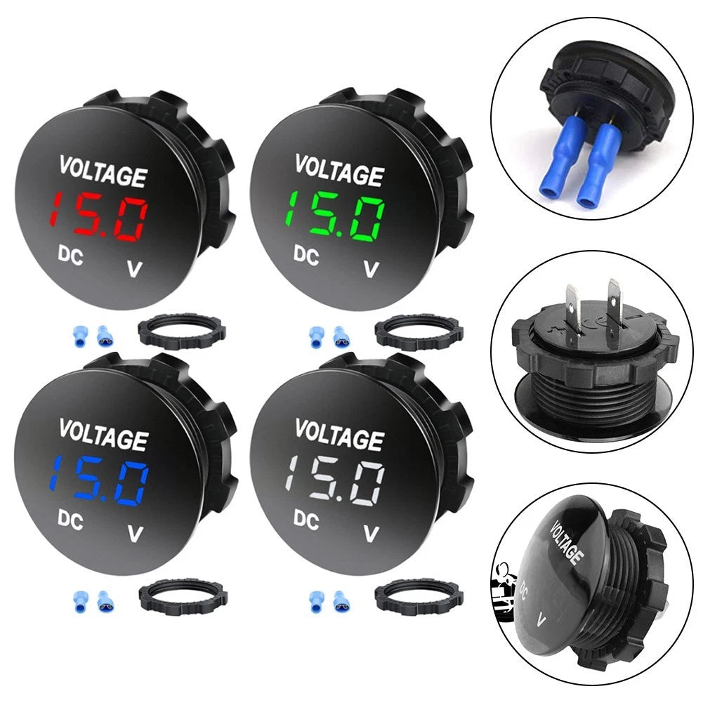 LED Digital Modified Voltmeter for 12V/24V Vehicles (Compatible)