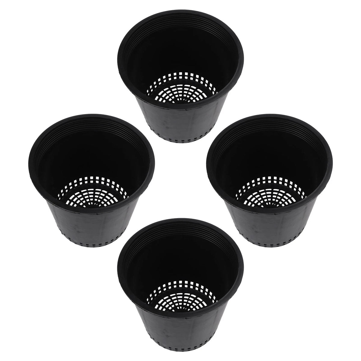 4 Piece Flowerpots with Efficient Drainage for Healthy Growth
