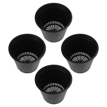 4 Piece Flowerpots with Efficient Drainage for Healthy Growth