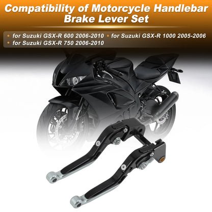 Brake Clutch Levers for Suzuki GSX-R 600 (2006–2010) Black Titanium End 1 Pair