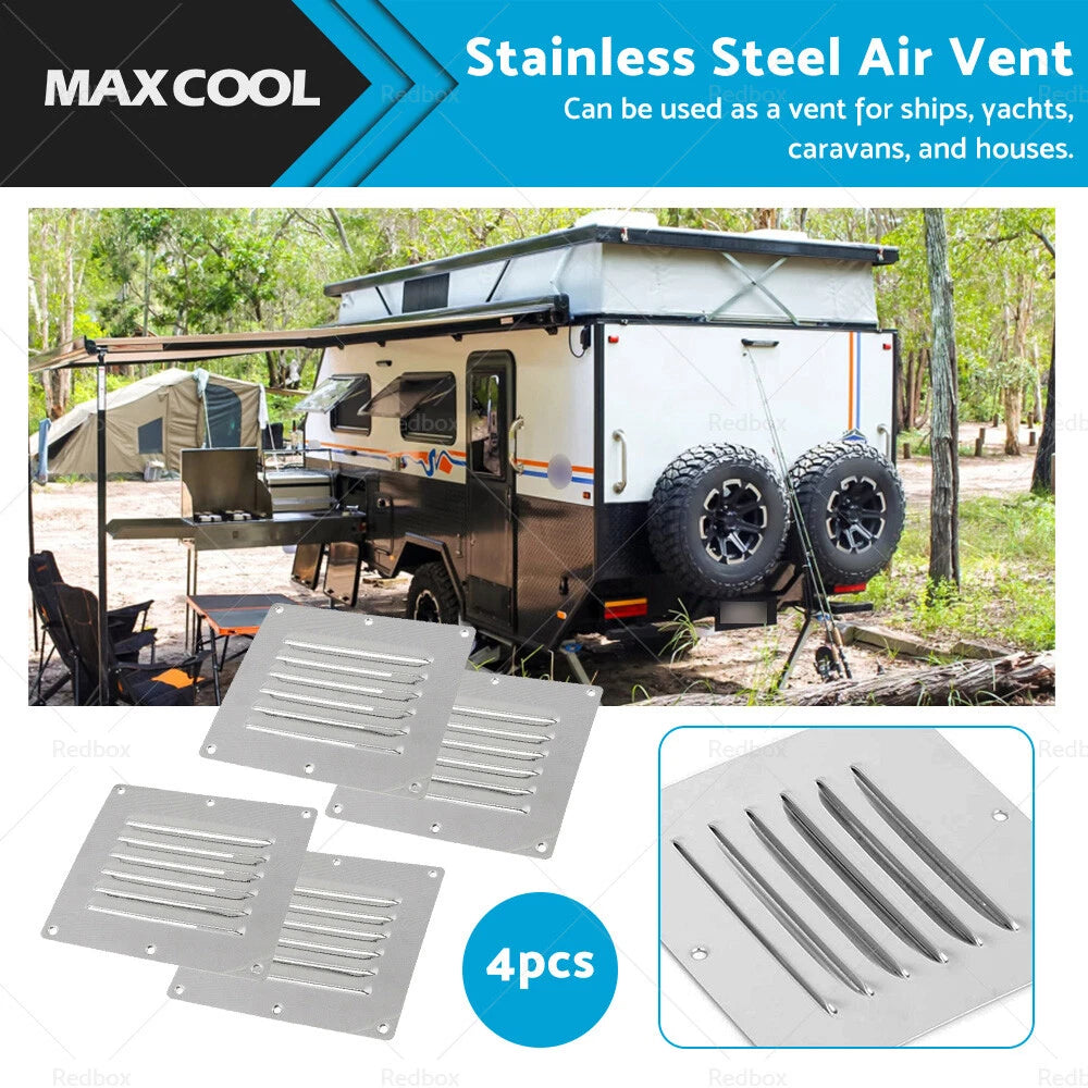 Rectangular Air Vent for Caravan Boat Wall Eave (Stainless Steel)