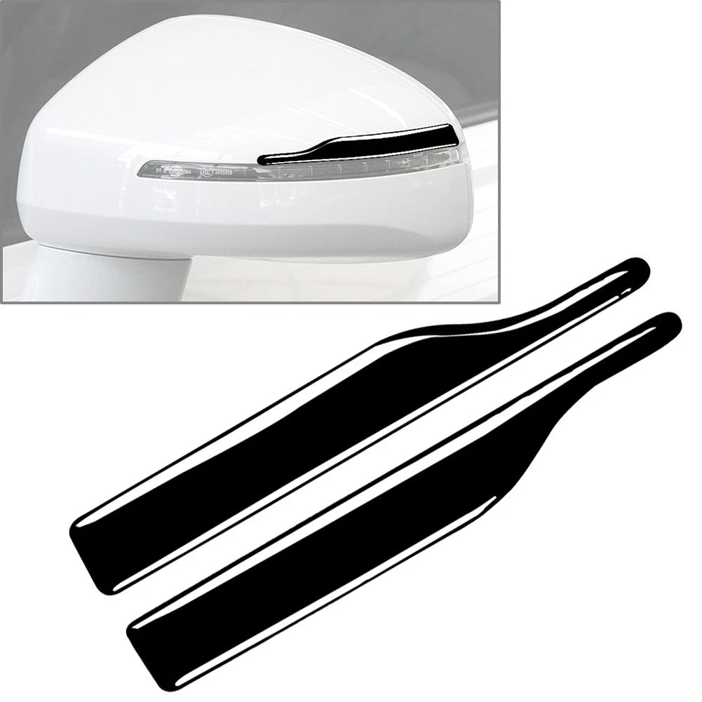 2X Rearview Mirror Anti-collision Anti-rub Strip Protector Trim Black