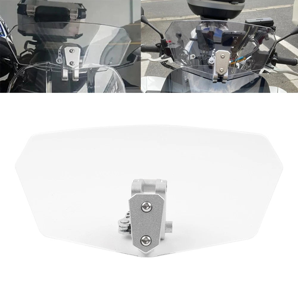 1pc Adjustable Clear Clip-On Windshield Extension Air Deflector for Universal