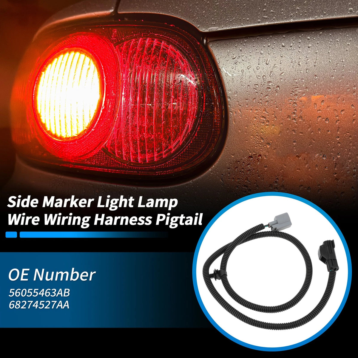 Side Marker Light Wiring Harness No.56055463AB for Jeep Wrangler (2007–2018)