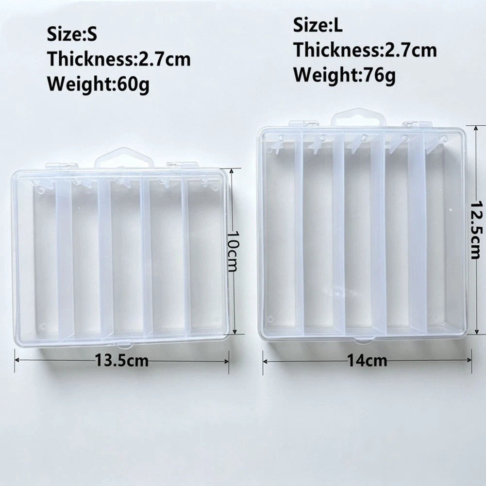 5-Compartment Fishing Tackle Box - Sturdy PVC Construction