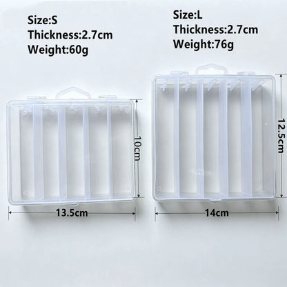 5-Compartment Fishing Tackle Box - Sturdy PVC Construction