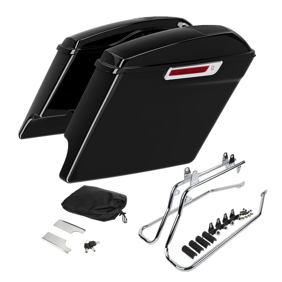 5" Stretched Saddlebag & 6x9" Speaker Lid & Bracket for Harley Softail (1984–2017)