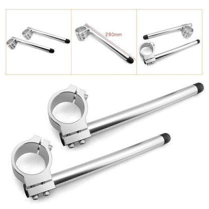 2X 50mm Clip On Handlebar for Suzuki GSXR 600 750 (2006–2019) Silver