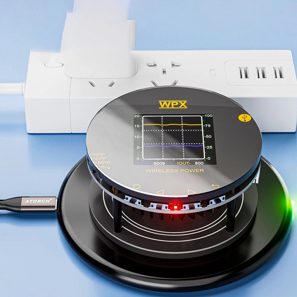 54 Inch Wireless Charging Power Tester with Color Screen and Magnetic Base