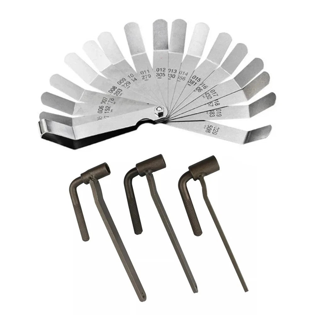 Adjustable Valve Screw Wrench Tool with Feeler Gauge for Motorcycle