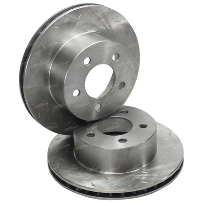 2 Front Disc Drilled + Slotted Brake Rotors for Jeep Cherokee XJ (1988–1998)